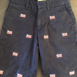 Boys castaway Nantucket embroidered shorts American flag, size 8